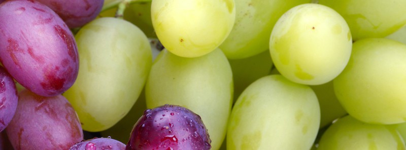 green and rose grapes